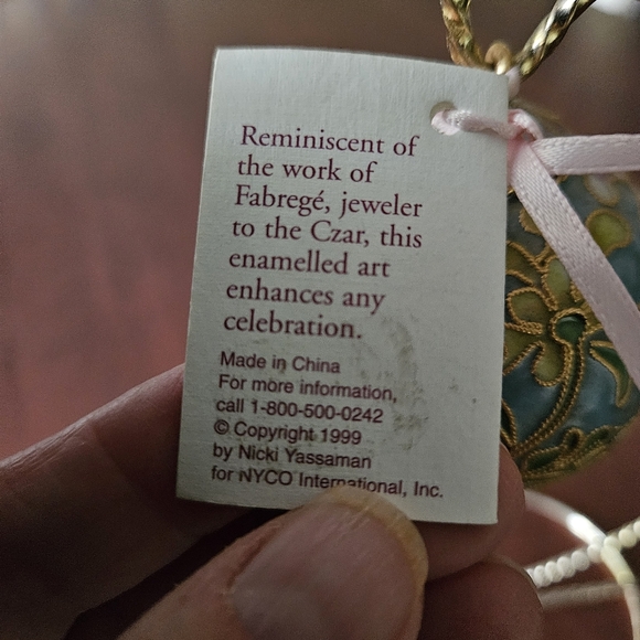 Cloissone Ornament by Nicki Yassaman NYCO International Vintage Rattle - Picture 10 of 11